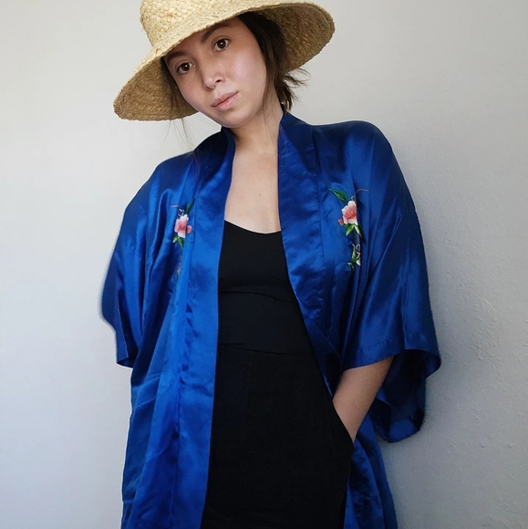 1940s Chinoiserie silk Robe - Picture 2 of 4